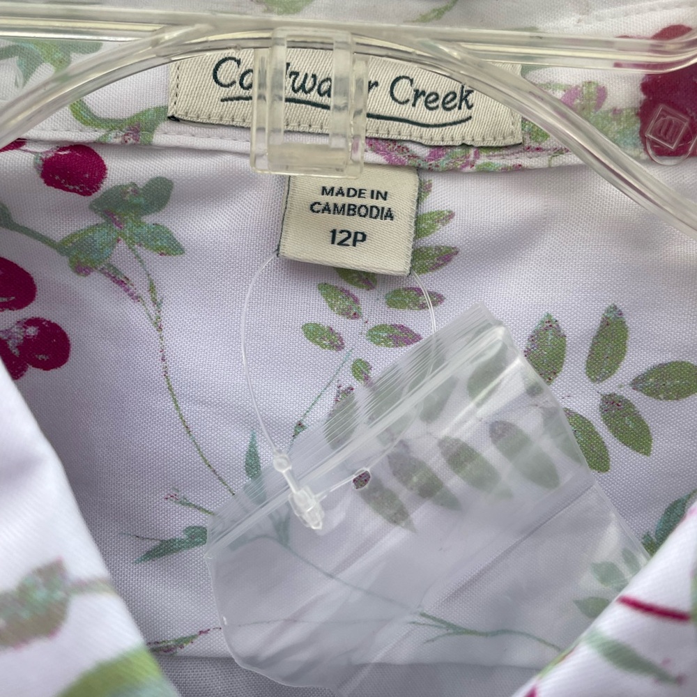 Coldwater Creek Petal Essence No-Iron Button Down Long Sleeve Shirt 12 Petite - Picture 7 of 12
